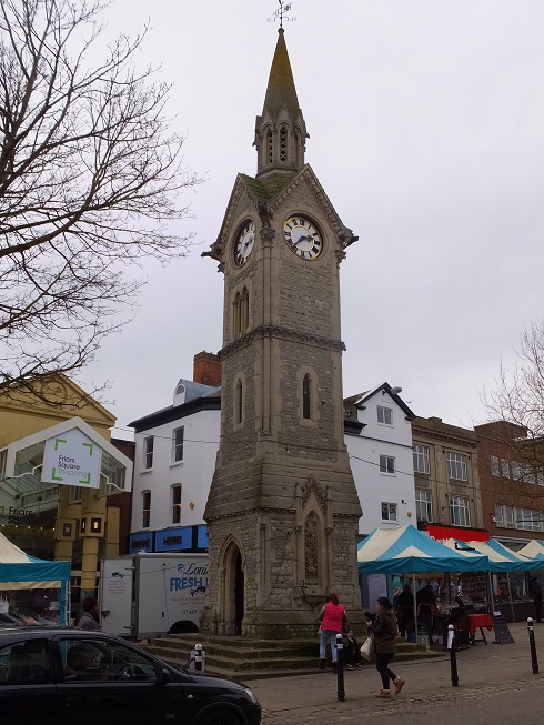 Clock tower in Aylesbury. I wonder if Mark Harford remembers it from new years eve 1974/5?